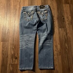 Miss Me Embellished Pockets Jeans Women's Denim Blue Size‎ 26 Low Rise